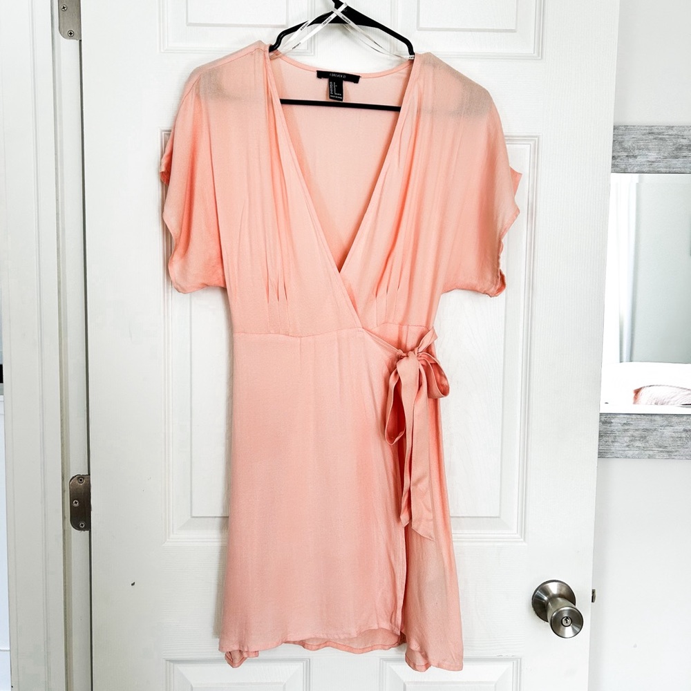 Peach Wrap Dress